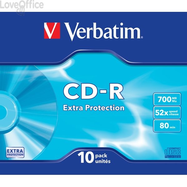 CD Verbatim - CD-R - 700 Mb - 52x - Extra Protection - Slim case - 43415 (conf.10)