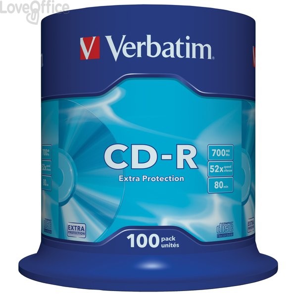 CD Verbatim - CD-R - 700 Mb - 52x - Extra Protection - Spindle (conf.100)