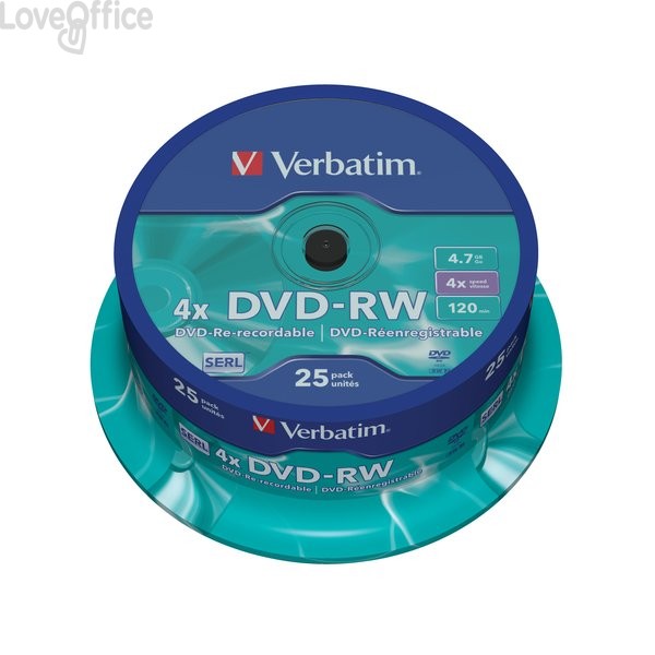DVD Verbatim - DVD-RW - 4,7 Gb - 4x - Spindle (conf.25)