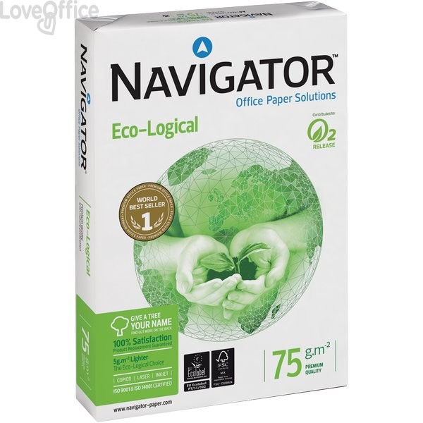 Risme carta eco-logical Navigator - A4 - 75 g/m² (conf.5)