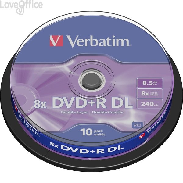 DVD Verbatim - DVD+R - 8,5 Gb - 8x - DL - Spindle (conf.10)