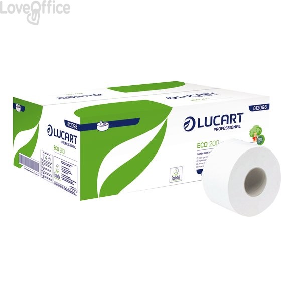 Carta igienica ecologica Lucart per distributore Jumbo Mini - 527 strappi (conf.12)