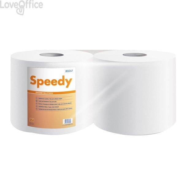 Asciugatutto Lucart Speedy Wiper - Pura cellulosa 2 veli - 760 strappi - 171 - M (conf.2 rotoli)