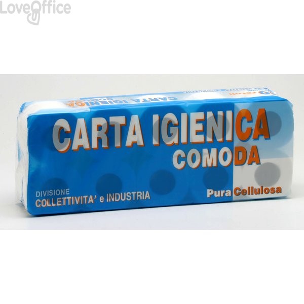 Carta igienica Lucart - Pura cellulosa - 2 veli - 155 strappi - 811553 (conf.10 rotoli)
