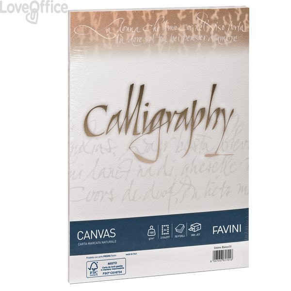 Calligraphy Canvas Ruvido Favini - Avorio- A4 - 200 g/m² - A69Q314 (conf.50)