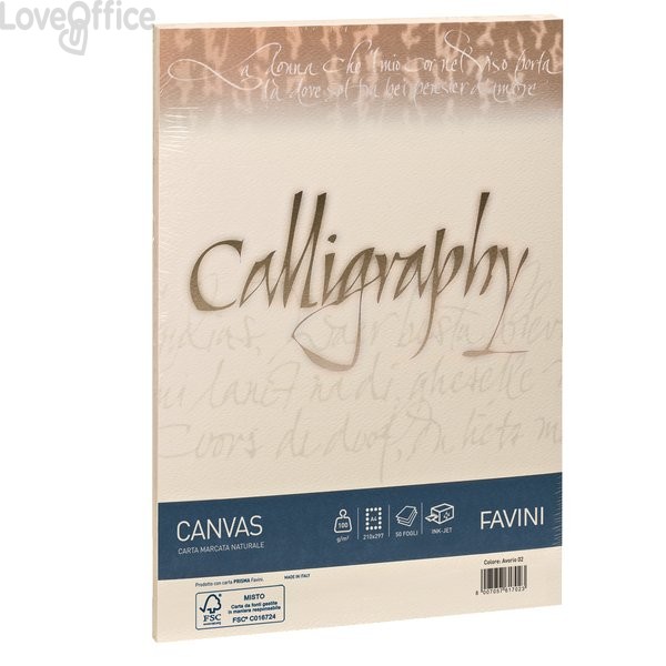 Calligraphy Canvas Ruvido Favini - Avorio- A4 - 100 g/m² - A69Q214 (conf.50)