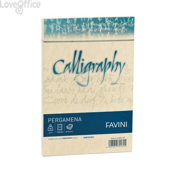 Calligraphy Pergamena Liscio Favini - crema - buste - 11x22 cm - 90 g/m² - A572203 (conf.25)