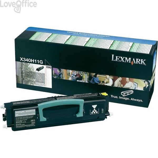 Originale Lexmark X340H11G Toner alta resa return program Nero