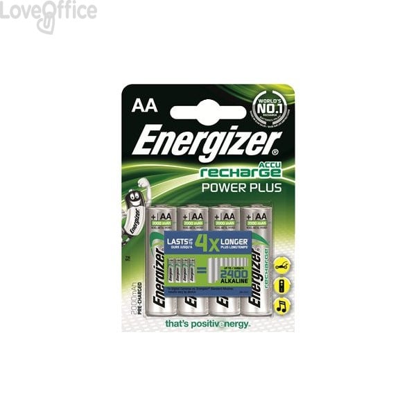 Batterie Ricaricabili Energizer - stilo - AA - 2000 mAh - E300626700 (conf.4)