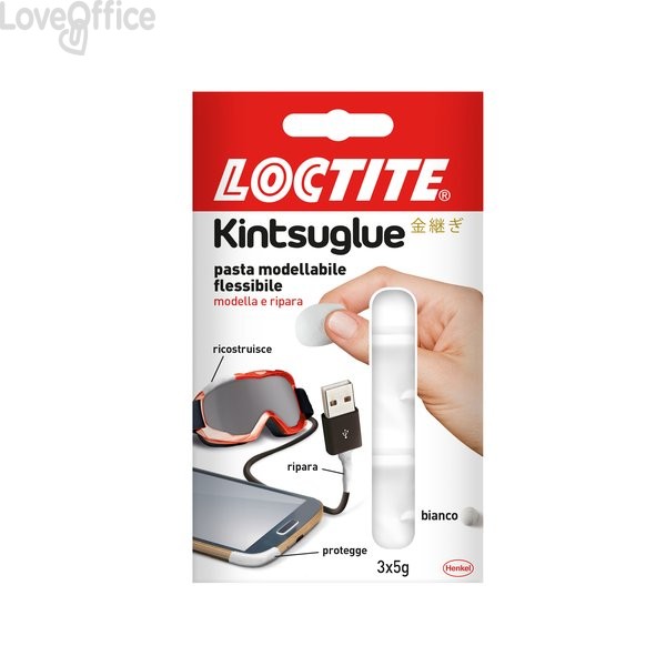 Pasta modellabile Kintsuglue Loctite - Bianco - 3x5 gr - 2239174 (conf.3)