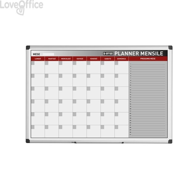 Lavagne planning Bi-Office laccata - mensile - 90x60 cm - GA03267170
