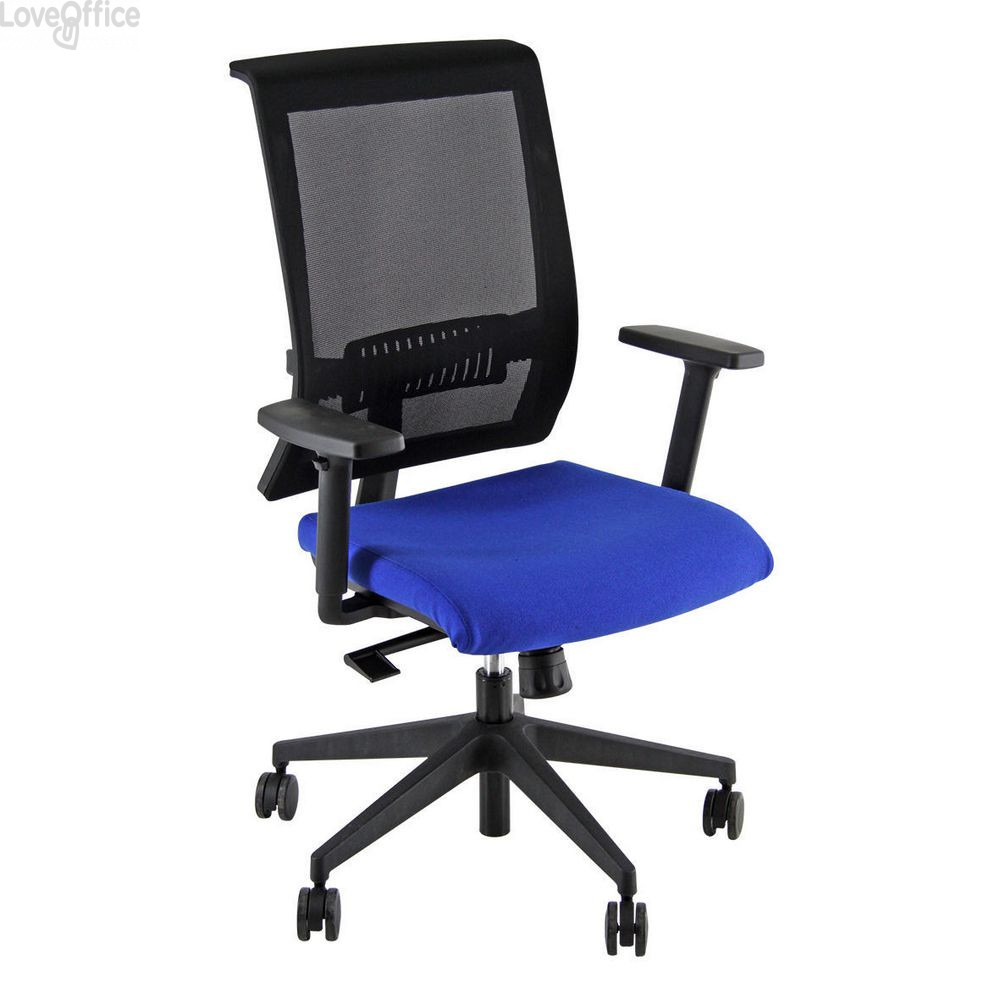Sedia ergonomica Blu GALATEA UNISIT - ignifugo - Braccioli opzionali