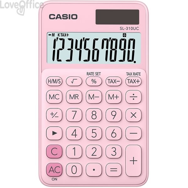 Calcolatrice tascabile SL-310UC a 10 cifre Casio - Rosa pastello - SL-310UC-PK