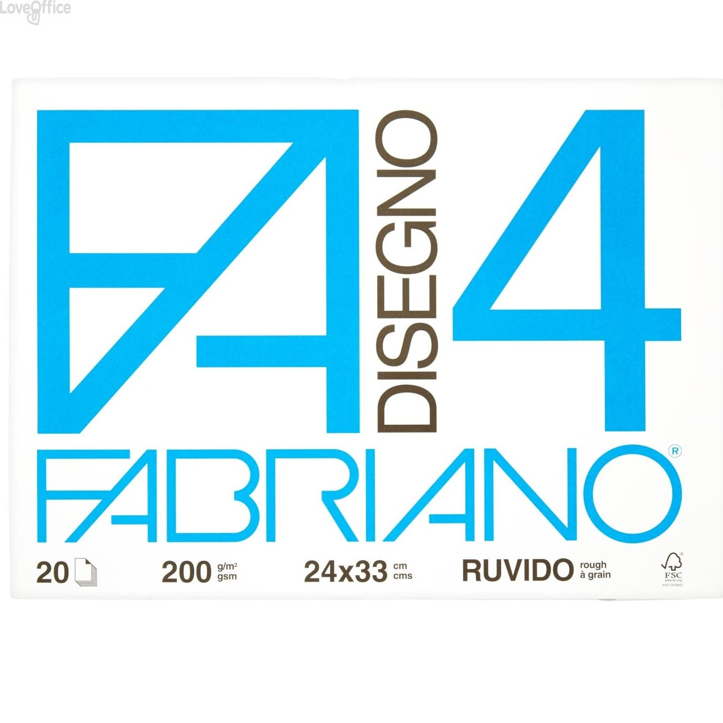 Album disegno Fabriano F4 - Ruvido - 24x33 cm - 200 g/m² - 20 fogli