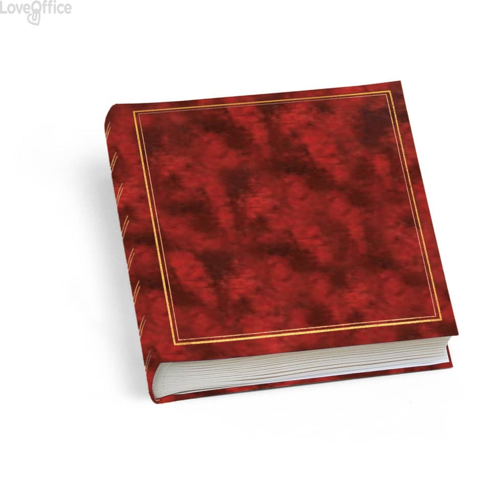 Album portafoto in similpelle Lebez - copertina rossa con velina - 40 fogli - 26x30 cm