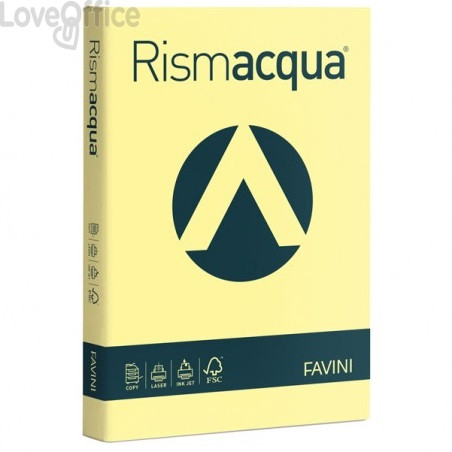 Risma carta colorata Rismacqua Favini A4 - 90 g/m² - Giallo chiaro (300 fogli)