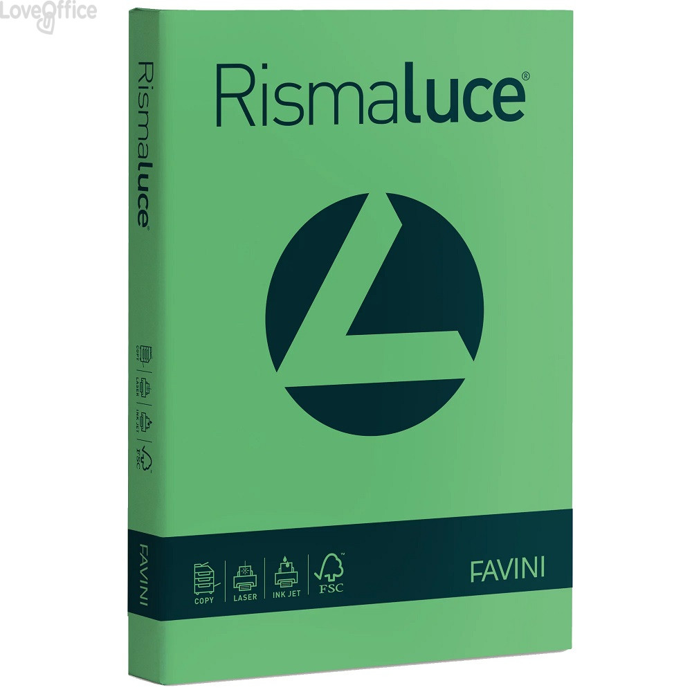 Risma carta colorata Rismaluce Favini A3 - 90 g/m² - Verde (300 fogli)