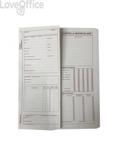 Cartelline matricolari del dipendente data ufficio 32,5x25,5 cm (conf.50x2 copie autoricalcanti)