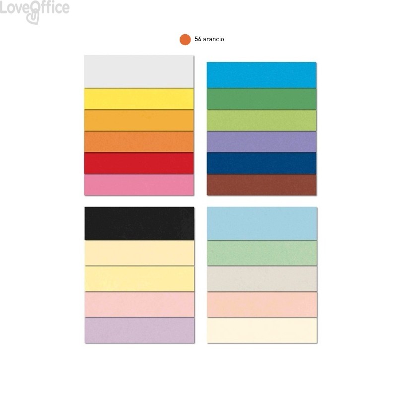Cartoncini Bristol Arancioni Favini - Lisci - 200 g/m² - 70x100 cm (Conf.10)