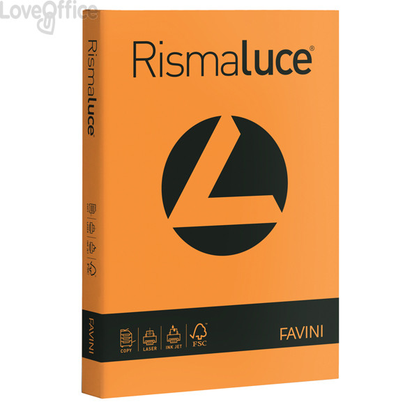 Risma carta colorata Rismaluce Favini A4 - 90 g/m² - Arancio (300 fogli)