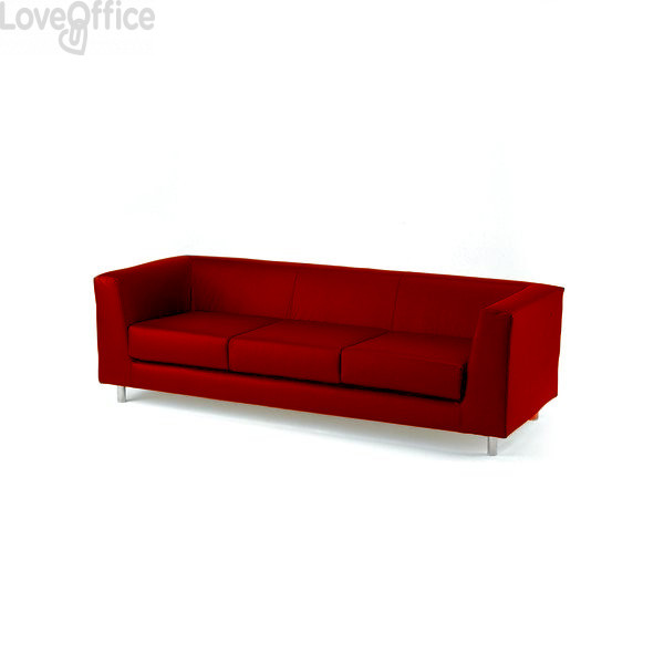 Divano 3 posti - divano sala attesa QUAD UNISIT - fili di luce - Rosso MATTONE - QD3/F31