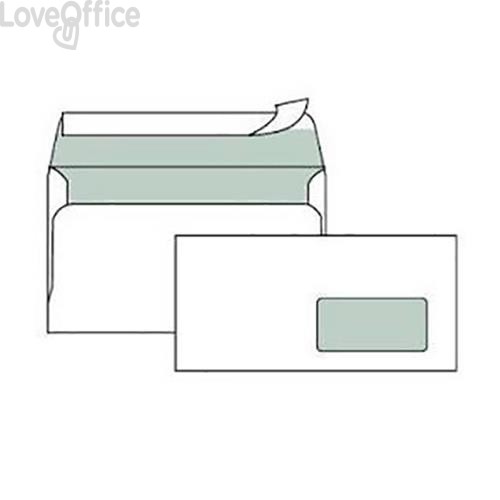 Buste commerciali Pigna - taglio dritto - con finestra - strip - 16,2x22,9 cm - 90 g/m² (conf.500)