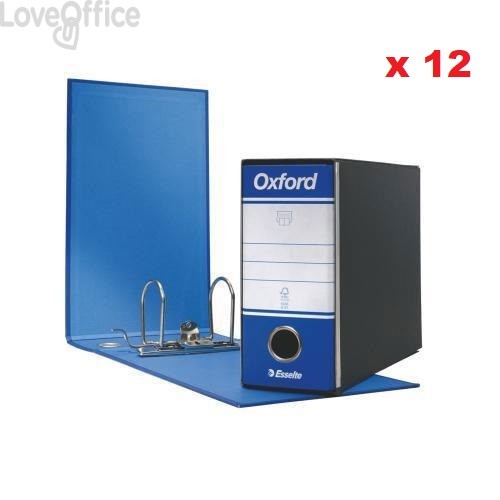 Esselte Raccoglitori Oxford - registratori formato memorandum A5 - Dorso 8 - 23x18 cm - Blu (conf.12)