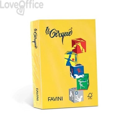 Risma carta colorata Le Cirque Favini - A4 - 80 g/m² - Giallo zolfo (risma da 500 fogli)