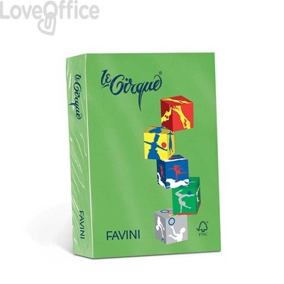 Risma carta colorata Le Cirque Favini - A4 - 80 g/m² - Verde prato (risma da 500 fogli)
