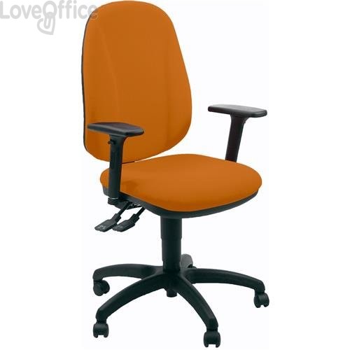 Sedia girevole con schienale sagomato Unisit Giano Eco Smart - polipropilene - Arancione - braccioli inclusi - GIGI/BR3D/EA