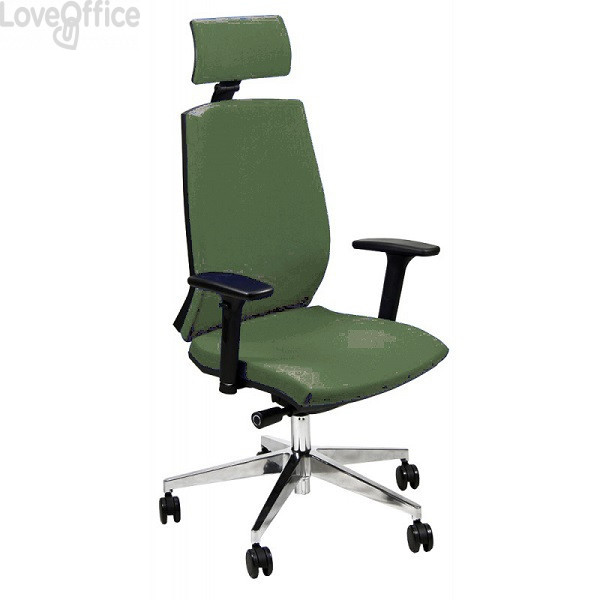 Sedia da ufficio Verde con poggiatesta LARISSA UNISIT - polipropilene - Braccioli opzionali