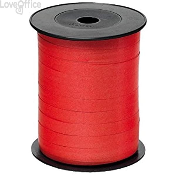 Nastro in rocchetto per regali Rosso opaco Brizzolari - liscio - 10 mm x 250 m
