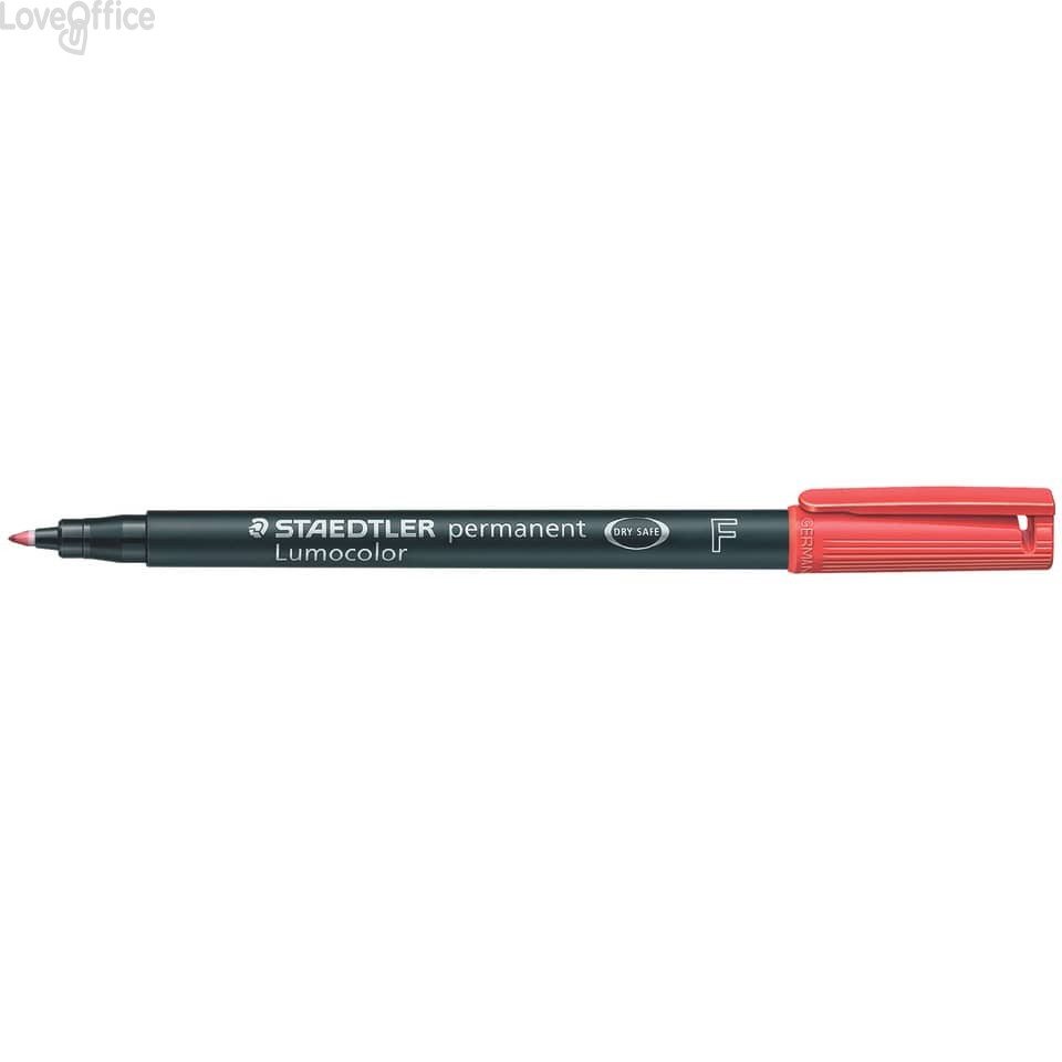 Pennarello indelebile Staedtler Lumocolor® permanent Rosso - F - 0,6 mm - punta sintetica - pen 317