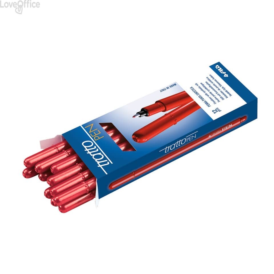 Penne Tratto Pen a punta sintetica - Rosso - 0,5 mm (conf.12)
