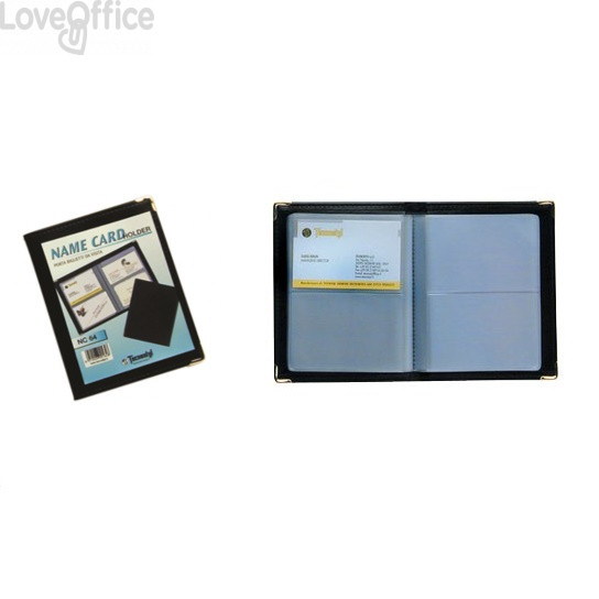 Portabiglietti da visita tascabili Tecnostyl Nero - 64 posti - 11x14 cm (16 pagine)