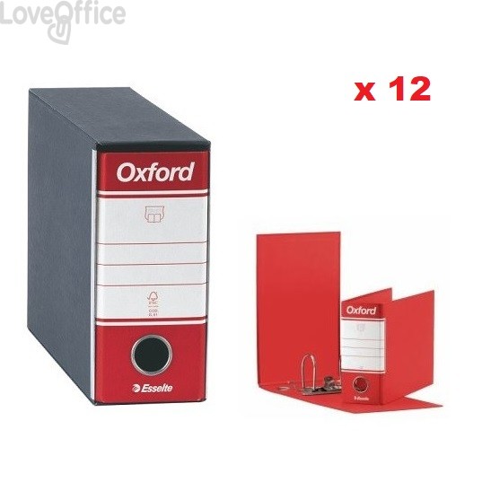 Esselte Raccoglitori Oxford - registratori memorandum - Dorso 8 - utile 23x18 cm - Rosso (conf.12)