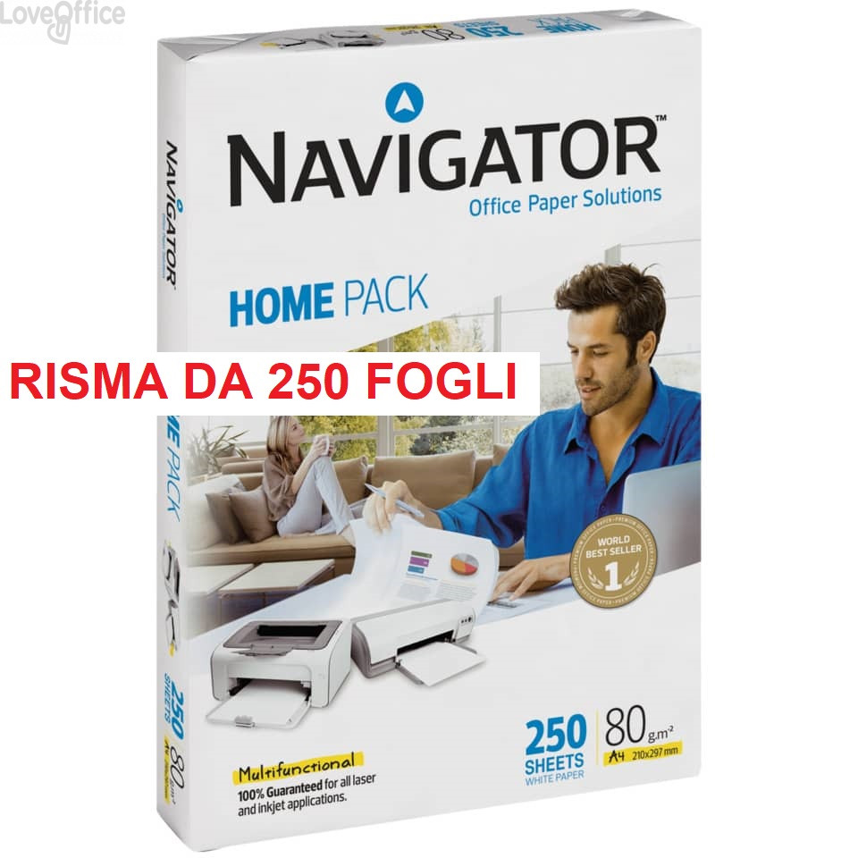 Carta per fotocopie Navigator Home Pack 80g/m² A4 - Risma da 250 fogli