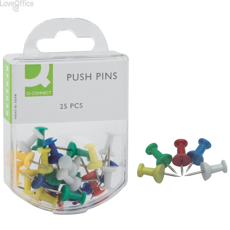 Push pins assortite per bacheca Q-Connect - Opaco (conf.25)
