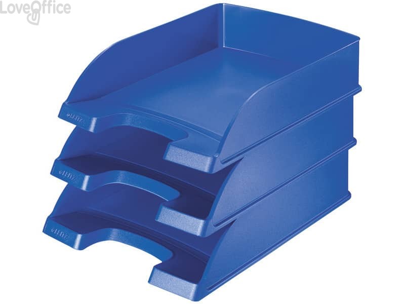 Vaschette portadocumenti Leitz Plus Standard Wow - 25,5x36x7 cm - Blu fiordaliso (conf.5)