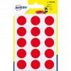 Etichette rotonde in bustina Avery - Rosso - ø19 mm - scrivibili a mano - 6 fogli (90 etichette)