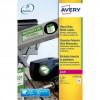 Etichette poliestere Bianche per stampanti laser Avery - 63,5x33,9 mm - 20 fogli (480 etichette)