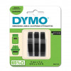 Nastri a rilievo per etichettatrici Dymo vinile Omega e Junior - 9 mm x 3 m - Nero (blister da 3)