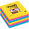 Foglietti Post-it® Super Sticky Notes a righe - Formato XL - Rio de Janeiro - 101x101 mm (conf.6 da 90 fogli Giallo, fucsia, Blu mediterraneo)
