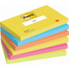 Foglietti riposizionabili Post-it® Notes Energy - tinta unita - 100 - 76x127 mm - neon arcobaleno - 655-TFEN (conf.6)