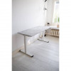 Scrivania elevabile regolabile elettricamente LineKit Happydesk cemento Bianco 140x61x65/125 cm