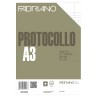 Fogli protocollo a righe Fabriano - 1R con margini - 66 g/mq - A4 chiuso - A3 aperto (conf. 200)