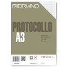 Fogli protocollo a quadretti Fabriano - 5 mm senza margini - 66 g/m² - A4 chiuso - A3 aperto (conf.200)