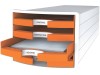Cassettiera IMPULS HAN in polistirolo con 4 cassetti aperti arancione 1013-51