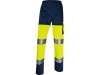 Pantaloni da lavoro Delta Plus ad alta visibilità catarifrangenti - classe 2 - 5 tasche - Argento Giallo fluo- Blu - L