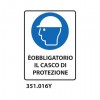 Cartello di obbligo "Obbligatorio usare casco di protezione" 33x50 cm - 351.016Y